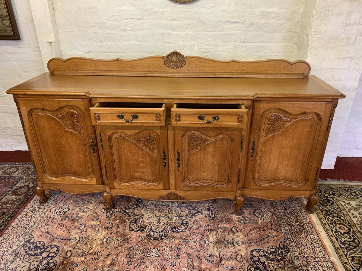 Fantastic French Carved Oak Brakefront Four-door Sideboard/dresser - Now Sold - Image 3