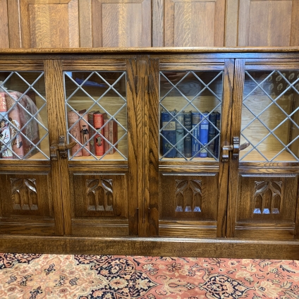 Outstanding Quality Carved Oak Webber Four Door Bookcase - Now Sold