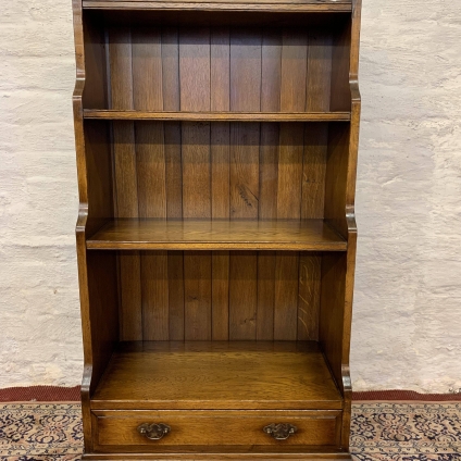 Outstanding Quality Oak Waterfall Open Bookcase - Now Sold
