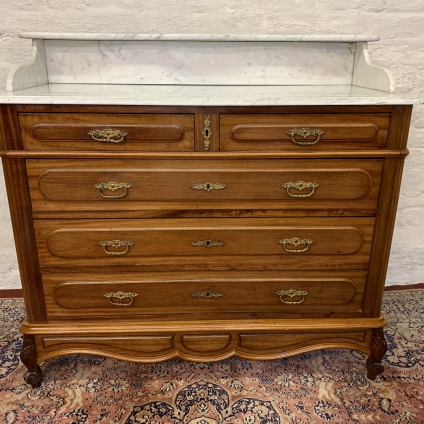 Fabulous Quality Antique French Mahogany Marble Topped Chest Of Drawers/commode - Now Sold