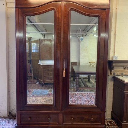Stunning Antique French Mahogany Two Door Armoire/wardrobe Circa 1890 - Now Sold
