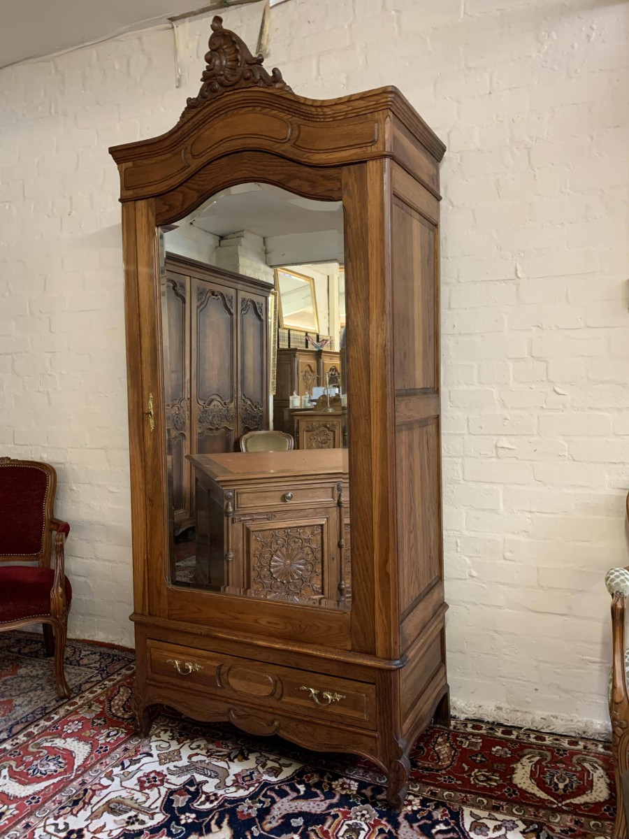 Fabulous Antique French Carved Oak Mirrored Armoire/lined Cupboard/wardrobe - Now Sold - Image 5