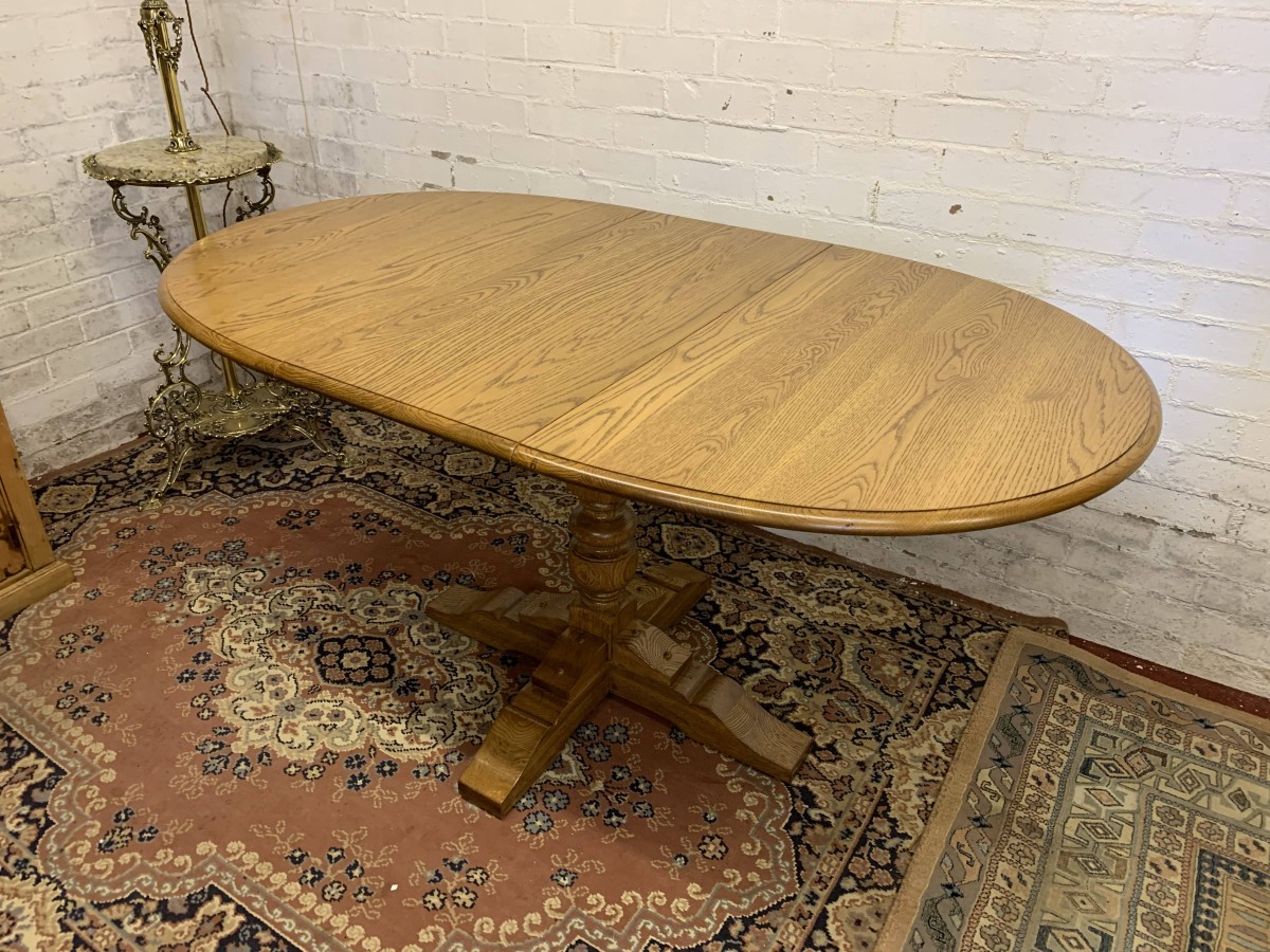Outstanding Quality Oak Old Charm Extending Table - Now Sold - Image 11