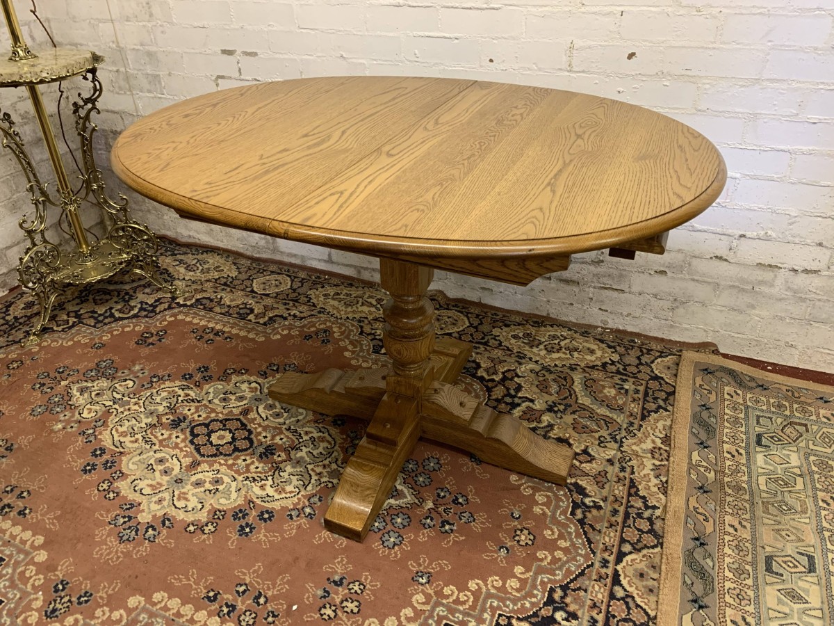 Outstanding Quality Oak Old Charm Extending Table - Now Sold - Image 12