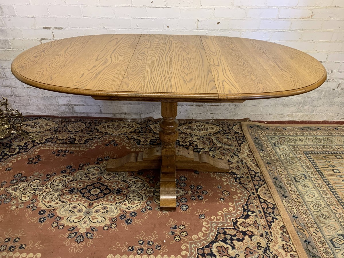Outstanding Quality Oak Old Charm Extending Table - Now Sold - Image 9