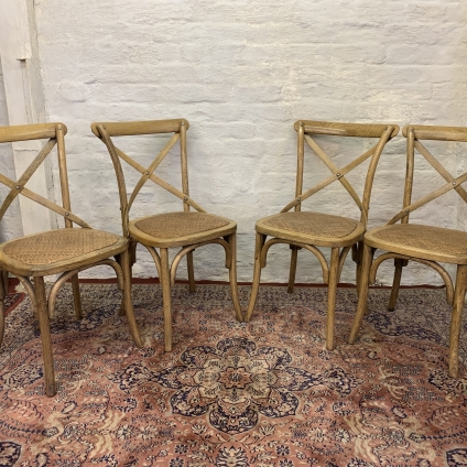 Fantastic Set Of Four Oak Bent Wood Cafe Chairs/chairs - Now Sold
