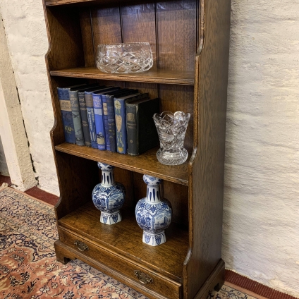 Fabulous Quality Oak Waterfall Open Bookcase - Now Sold