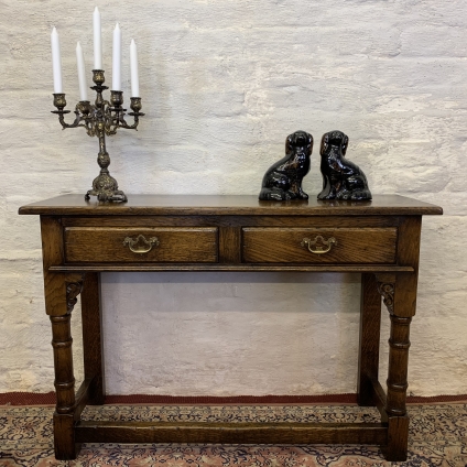 Outsanding Quality Oak Two Drawer Console Table/side Table - Now Sold
