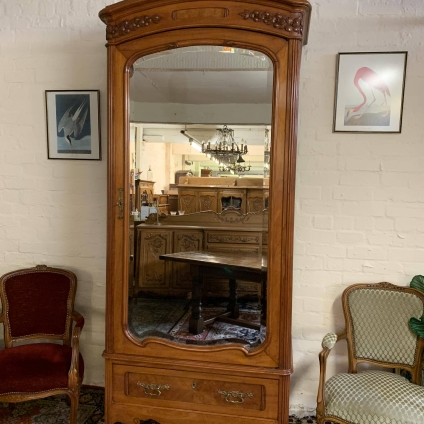 Impressive Antique French Carved Mirrored Door Armoire/wardrobe Circa 1890 - Now Sold