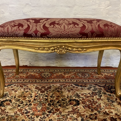 Fabulous French Gilt Stool With Upholstered Seat - Now Sold