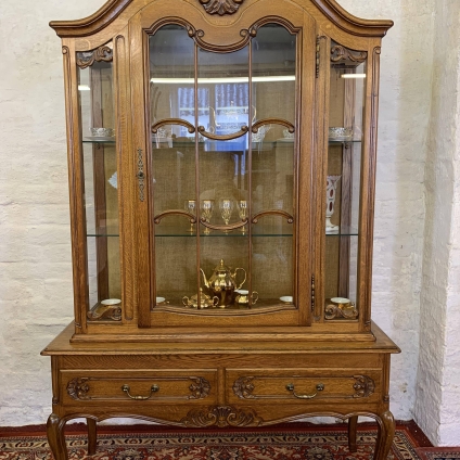 Fabulous Quality French Carved Oak Glazed Vitrine/cabinet - Now Sold