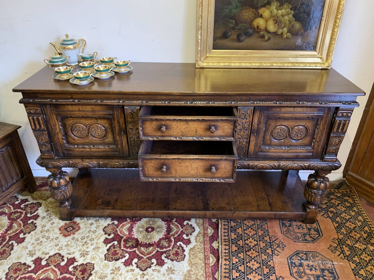 Outstanding Quality Carved Oak Titchmarsh And Goodwin Pot Board Dresser/sideboad - Now Sold - Image 7