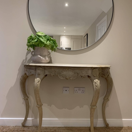 Elegant French Bleached Oak Carved Console Table/side Table/hall Table - Now Sold