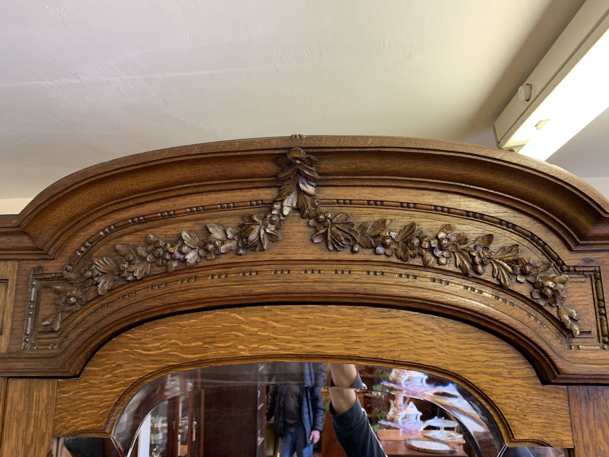 Fabulous Antique French Carved Oak Brakefront Mirror Door Armoire/wardrobe - Now Sold - Image 3