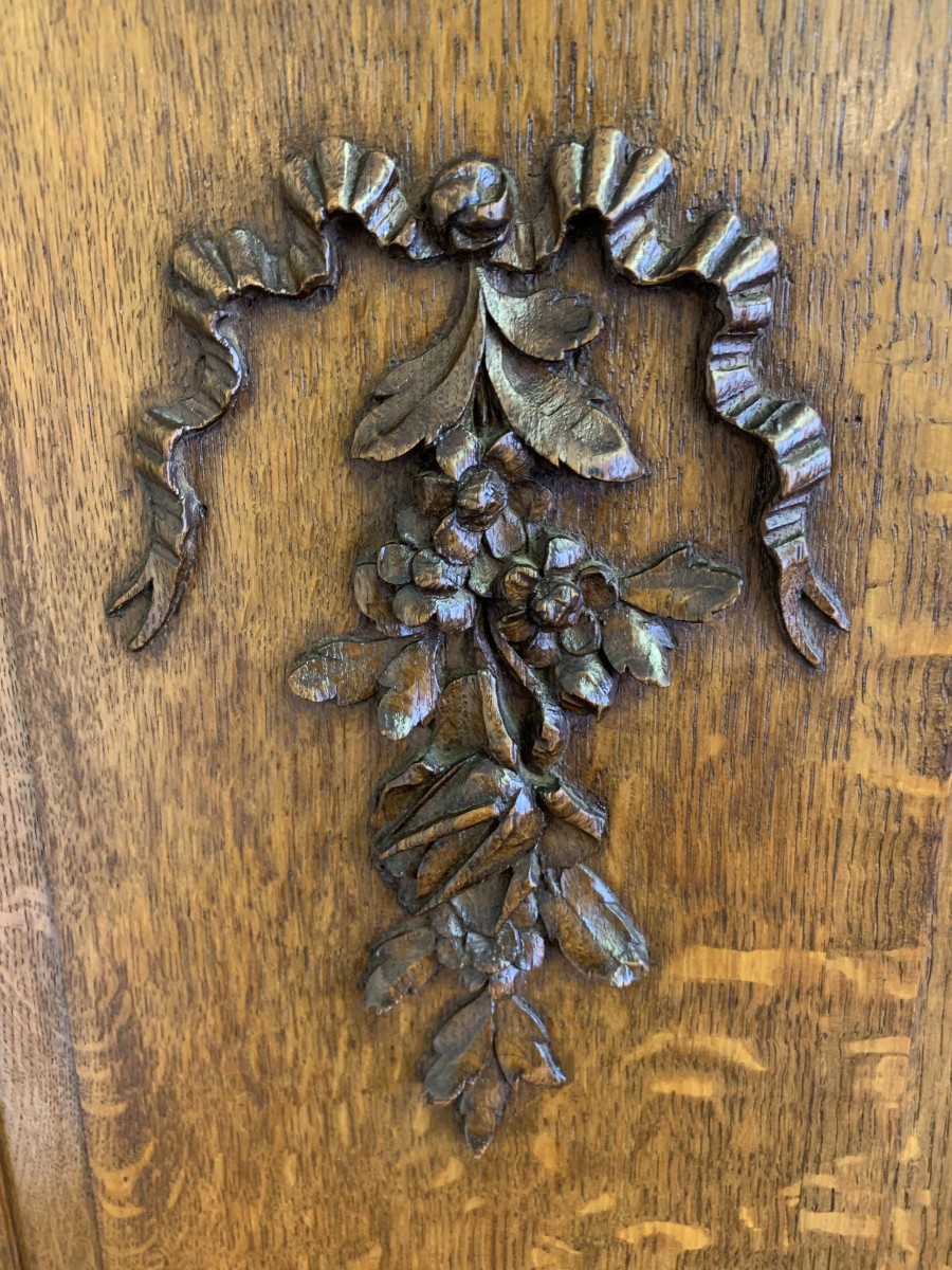 Fabulous Antique French Carved Oak Brakefront Mirror Door Armoire/wardrobe - Now Sold - Image 5