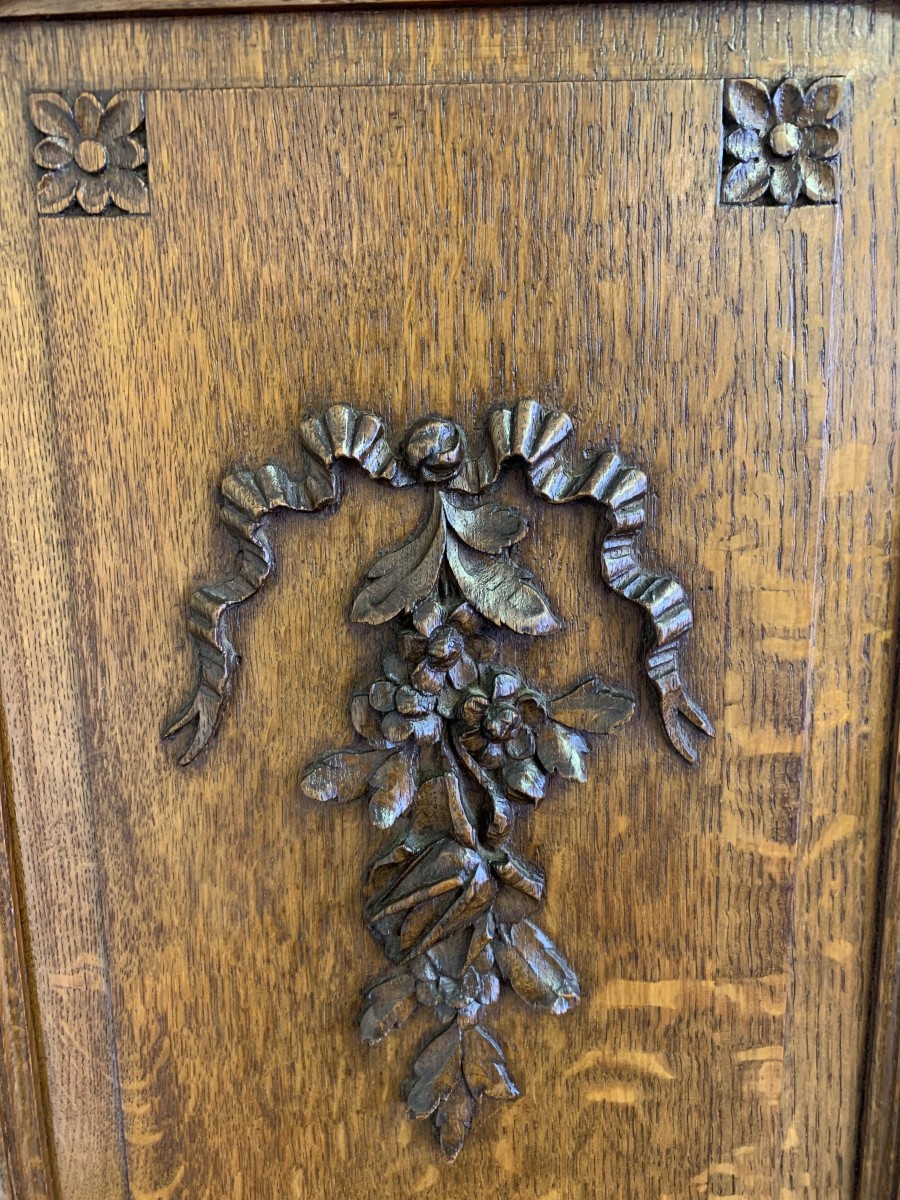 Fabulous Antique French Carved Oak Brakefront Mirror Door Armoire/wardrobe - Now Sold - Image 6