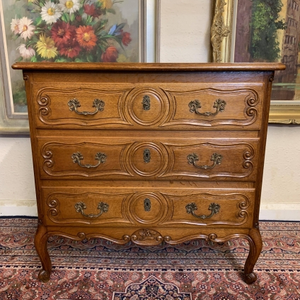 Fabulous French Carved Oak Chest Of Three Drawers - Now Sold