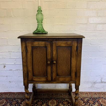 Outstanding Quality Oak Two Door Barley Twist Cabinet - Now Sold