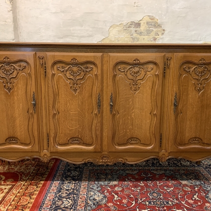 Stunning French Carved Oak Four-door Cupboard / Cabinet