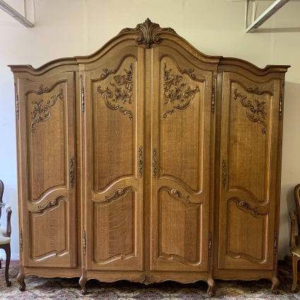 Stunning French Carved Oak Four-door Brakefront Armoire/wardrobe - Now Sold