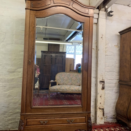 Stunning Antique French Carved Oak Mirrored Door Armoire/wardrobe Circa 1890 - Now Sold