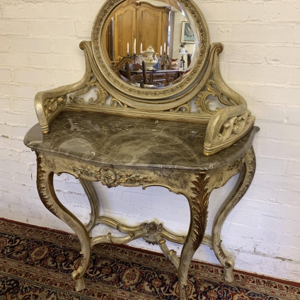 Stunning French Carved & Shaped Marble Topped Dressing Table - Now Sold