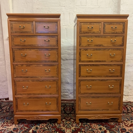 Fabulous Pair Of Tall Walnut Chest Of Drawers - Now Sold
