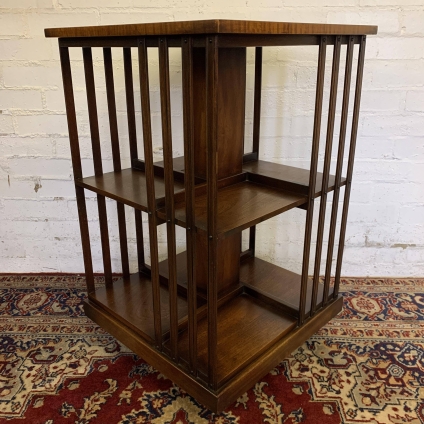 Fabulous Quality Inlaid Mahogany Revolving Bookcase - Now Sold