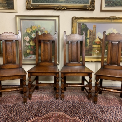 Set Of Four Fabulousquality Country Oak Chairs - Now Sold