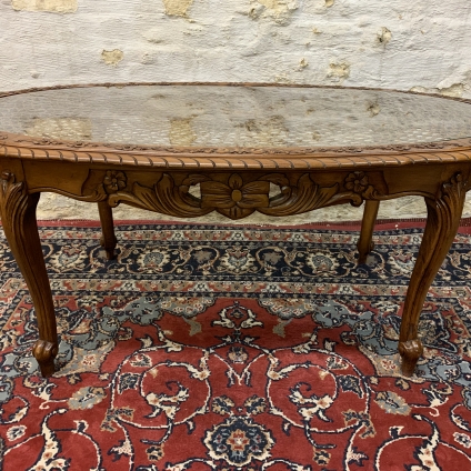 Fabulous Quality French Carved Oak Glass Top Coffee Table - Now Sold