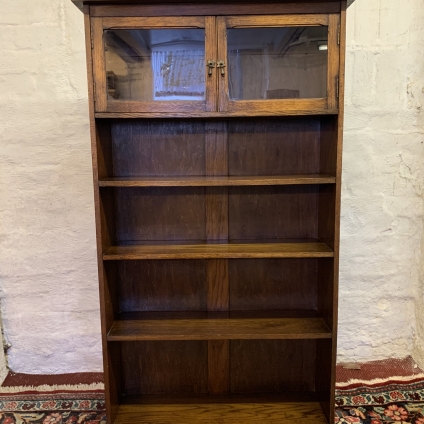 Fabulous Antique Oak Glazed Bookcase With Open Shelves Below Circa 1920 - Now Sold