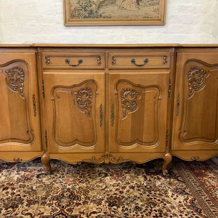 Fabulous French Carved Oak Brakefront Four Door Dresser/sideboard