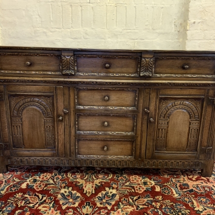 Outstanding Quality Carved Oak Titchmarsh And Goodwin Dresser Base/sideboard - Now Sold