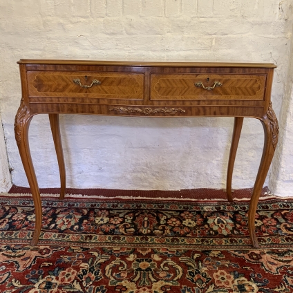 Fabulous French Inlaid Shaped Walnut Side Table/console Table/table - Now Sold