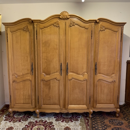 Outstanding Quality French Carved Oak Four-door Breakfront Armoire/wardrobe - Now Sold
