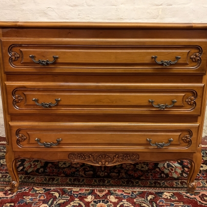 Outstanding Quality French Carved Mahogany Chest Of Three Drawers