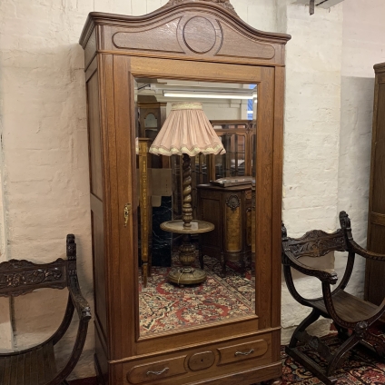 Fabulous Antique French Carved Oak Mirror Door Armoire/wardrobe Circa 1880 - Now Sold