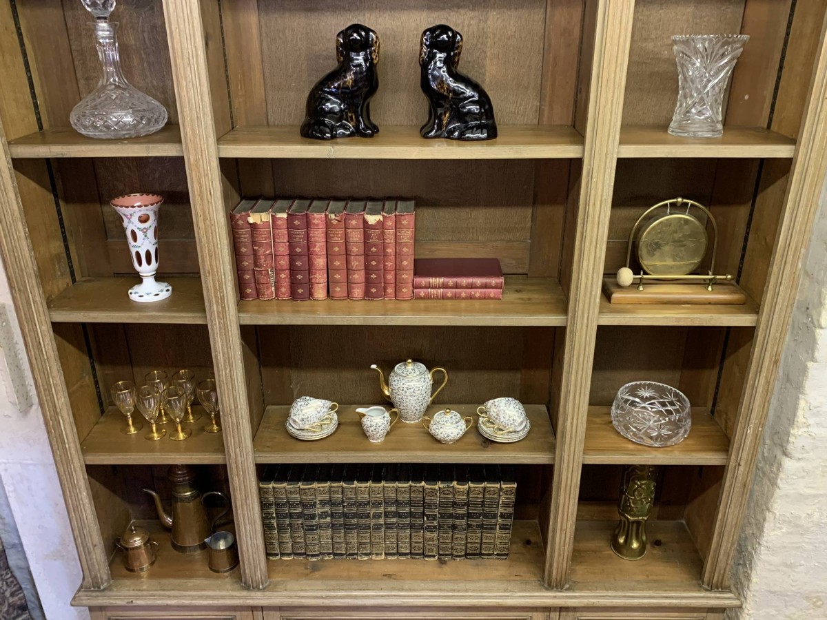 Antique Limed Gothic Large Open Bookcase With Cupboards Below Circa 1900 - Now Sold - Image 12