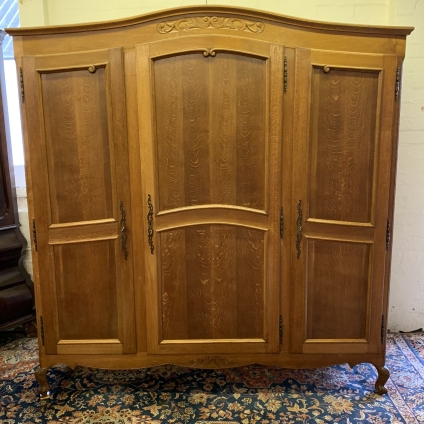 Outstanding Quality French Carved Three Door Armoire/wardrobe - Now Sold