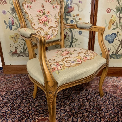 Beautiful French Antique Needlepoint Chair - Now Sold