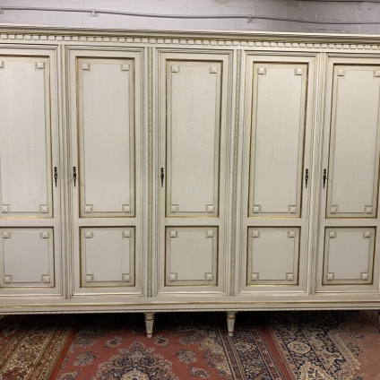 Fabulous French Cream And Gilt Five Door Combination Armoire/wardrobe - Now Sold
