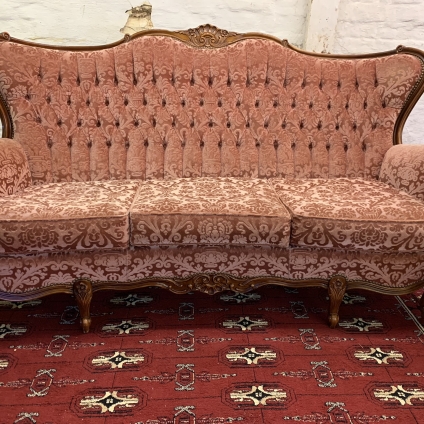 Stunning French Carved Walnut Three Seater Sofa - Now Sold