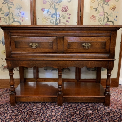Fantastic Quality Oak Neat Size Two Drawer Dresser/side Table