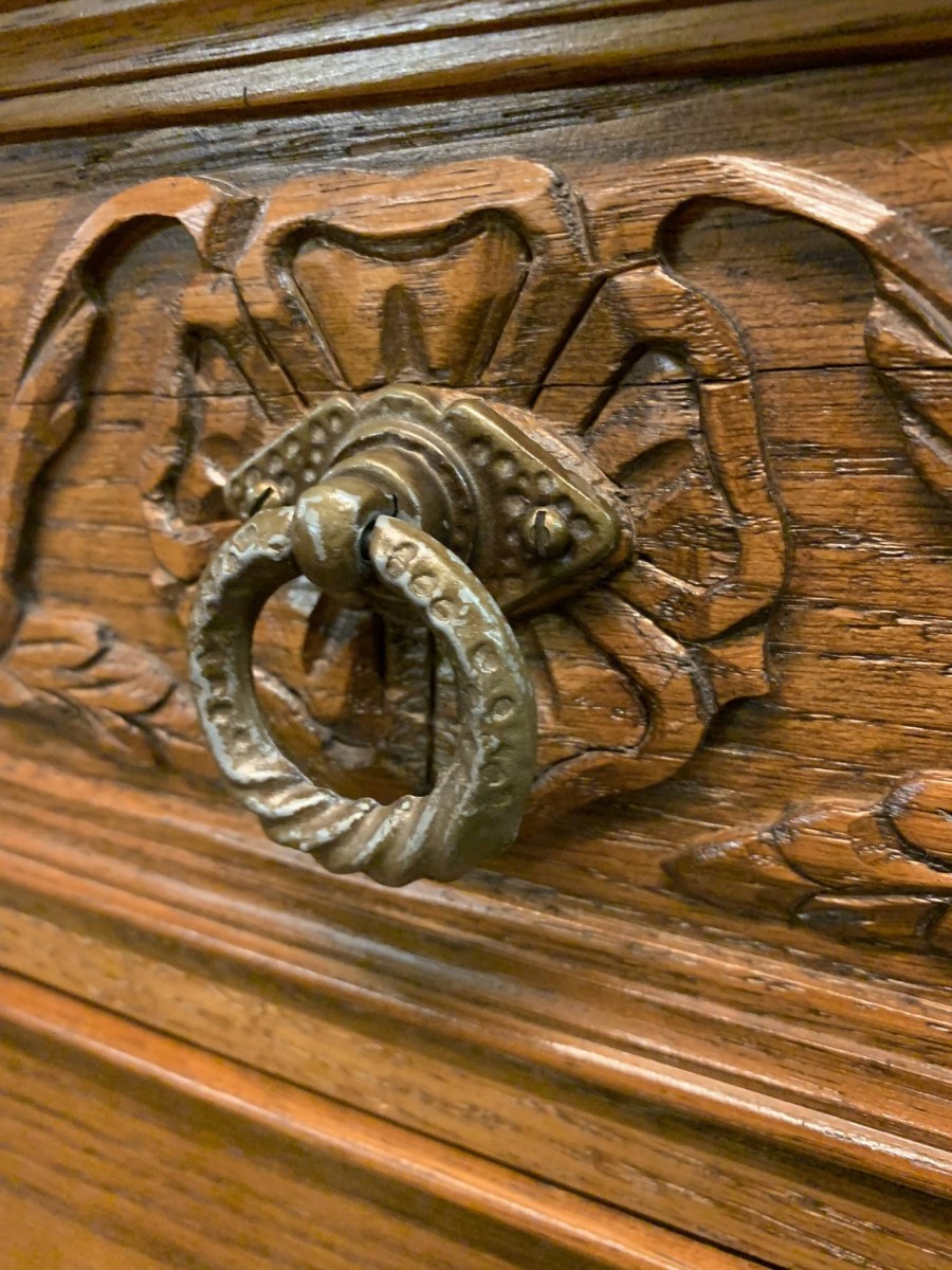 Outstanding Quality Carved Oak Jaycee Chest Of Five Drawers - Now Sold - Image 11