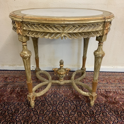 Stunning French Ornate Gilt Oval Table/stand With Marble Insert - Now Sold