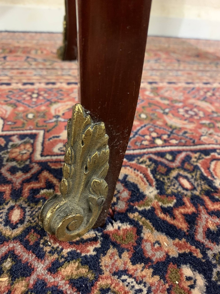 Antique French Louis Xv Inlaid Mahogany & Gilt Marble Top Bedside Cabinets - Now Sold - Image 15