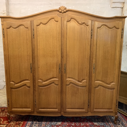 Fantastic French Oak Four Door Armoire/wardrobe