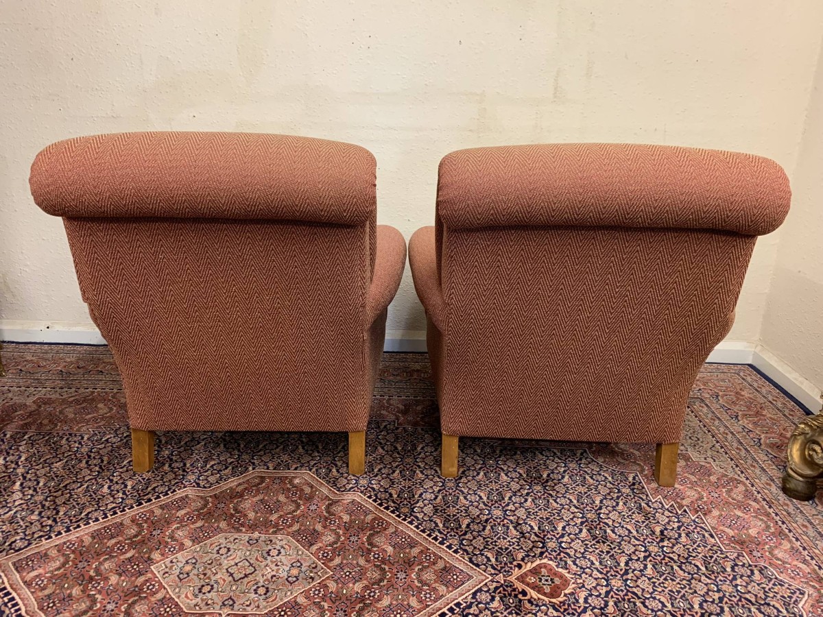 Superb Quality Pair Of Antique Style Upholstered Armchairs - Now Sold - Image 13