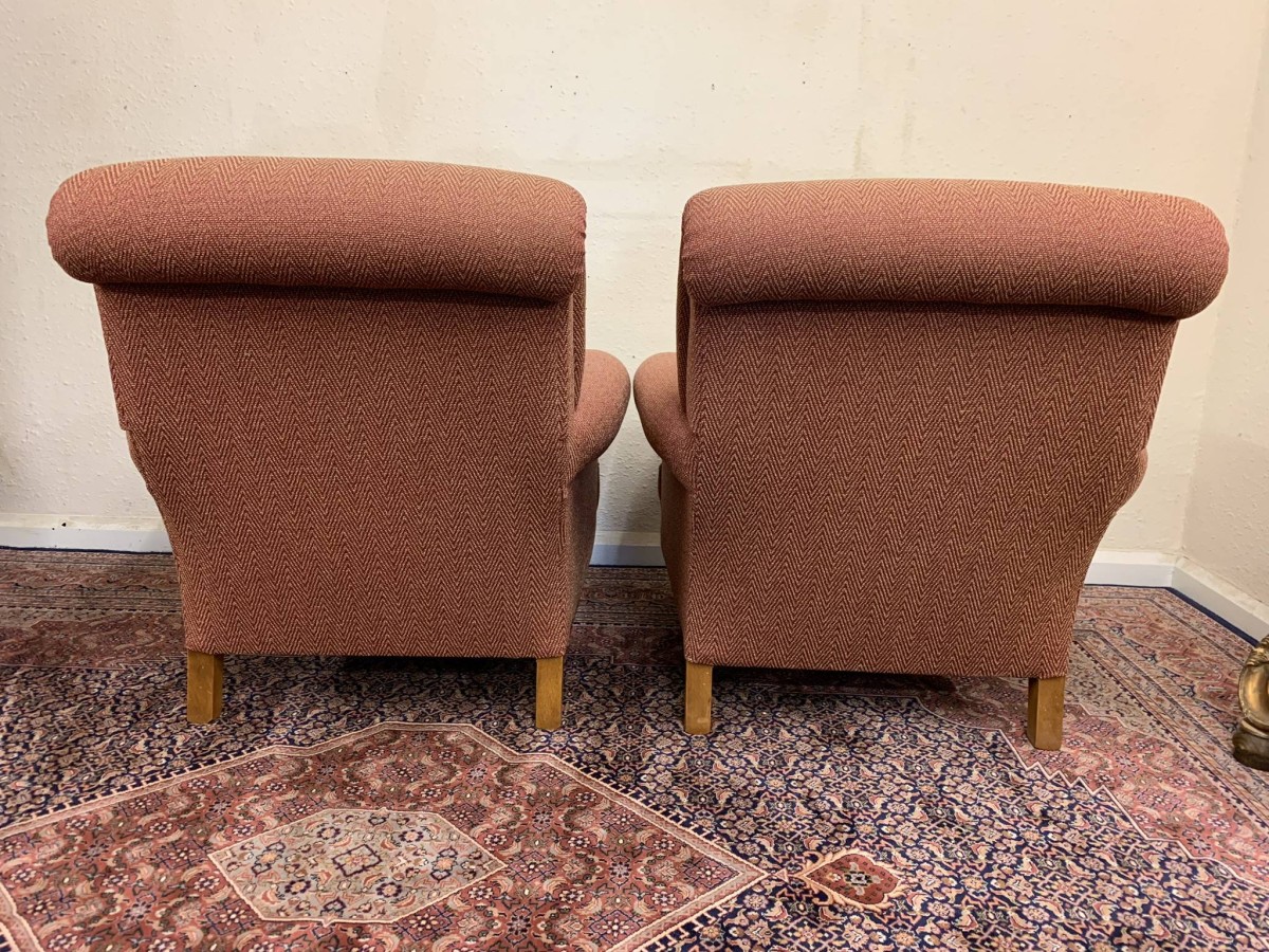 Superb Quality Pair Of Antique Style Upholstered Armchairs - Now Sold - Image 14