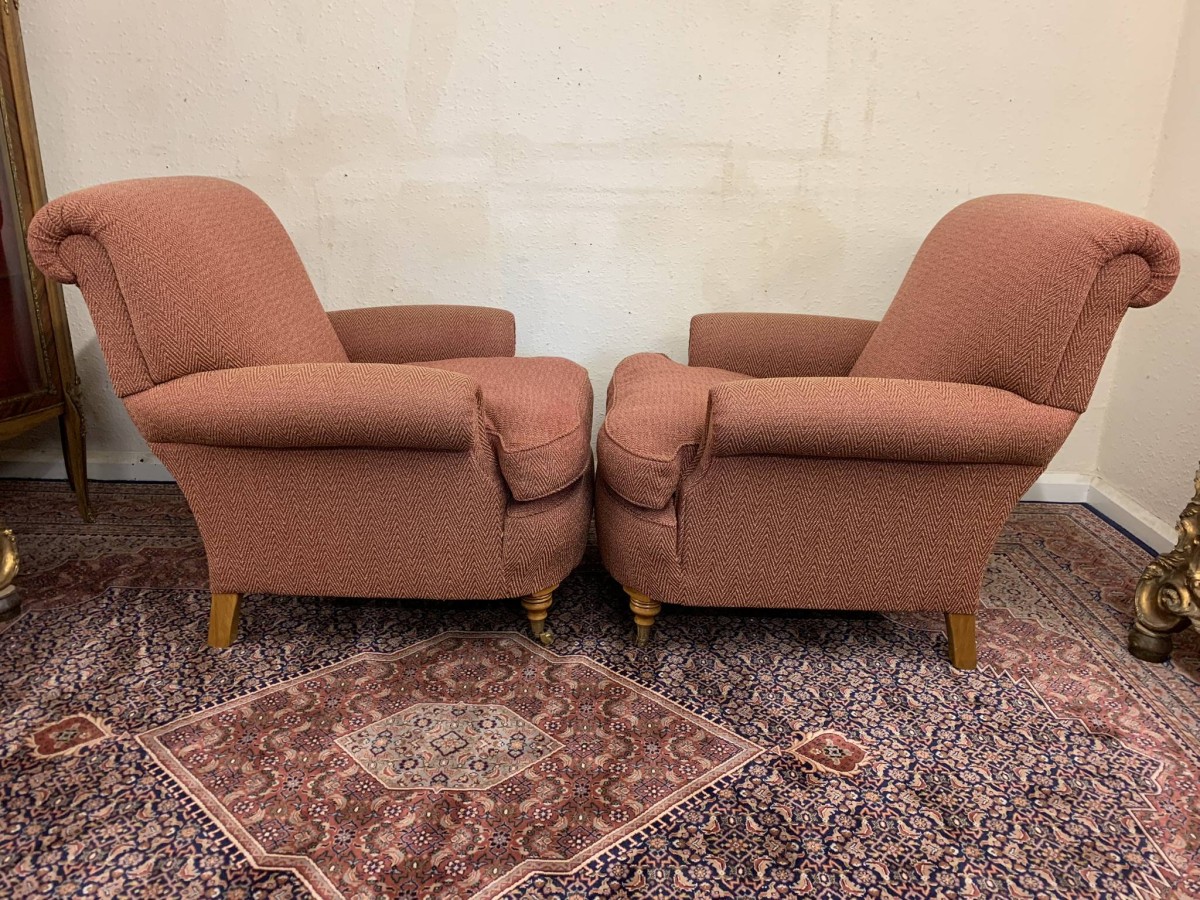 Superb Quality Pair Of Antique Style Upholstered Armchairs - Now Sold - Image 15